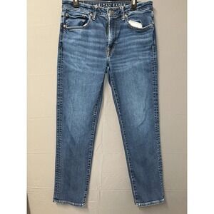 American Eagle Outfitters Athletic Straight Jeans Mens 31x32 Blue Cotton Stretch